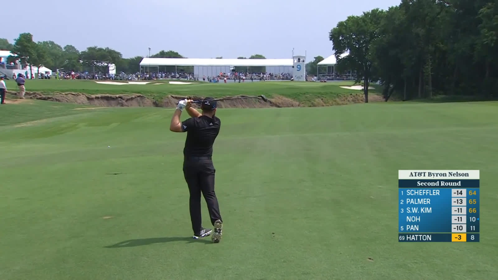 Tyrrell Hatton dials in approach to set up eagle at AT&T Byron Nelson