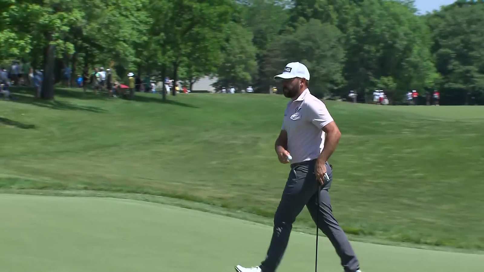 Stephan Jaeger gets up-and-down for birdie at the Memorial