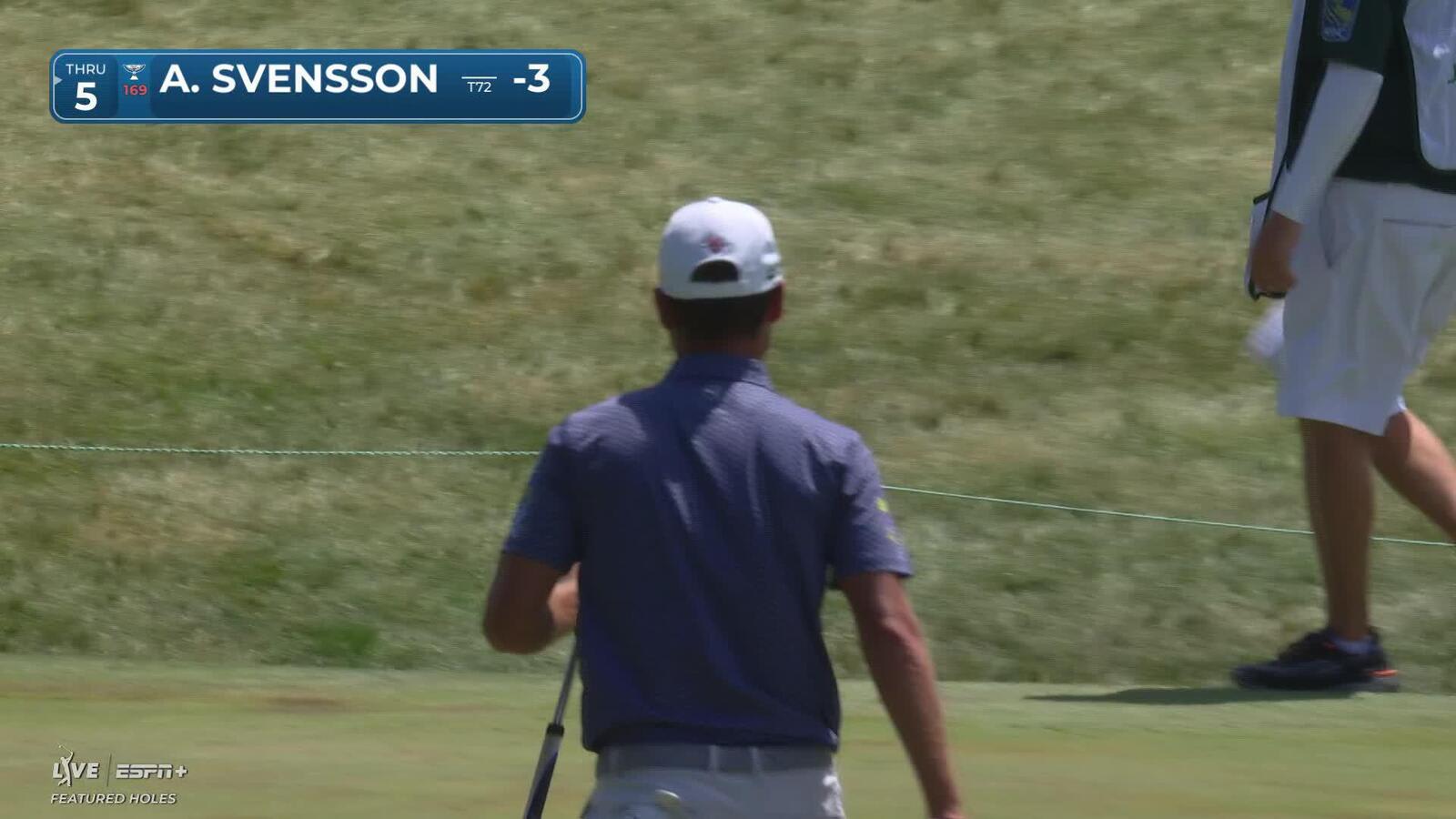 Adam Svensson makes birdie on No. 14 at John Deere