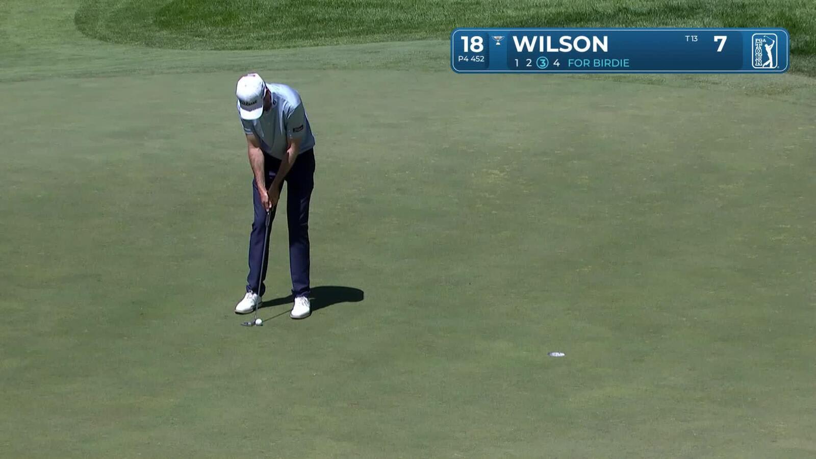 Andrew Wilson makes birdie on No. 18 at Barracuda