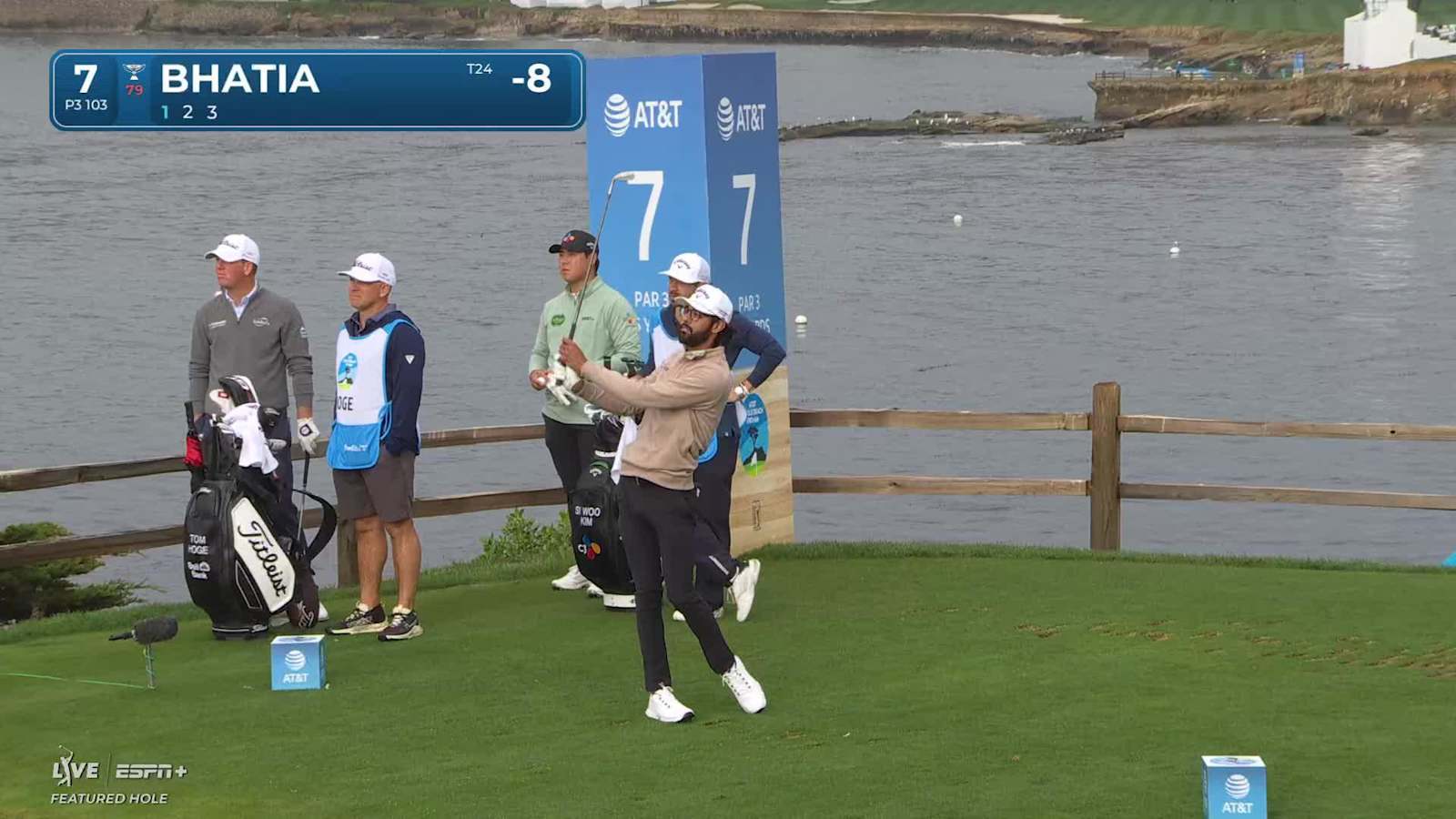 Akshay Bhatia spins it off the tee to set up birdie at AT&T Pebble Beach