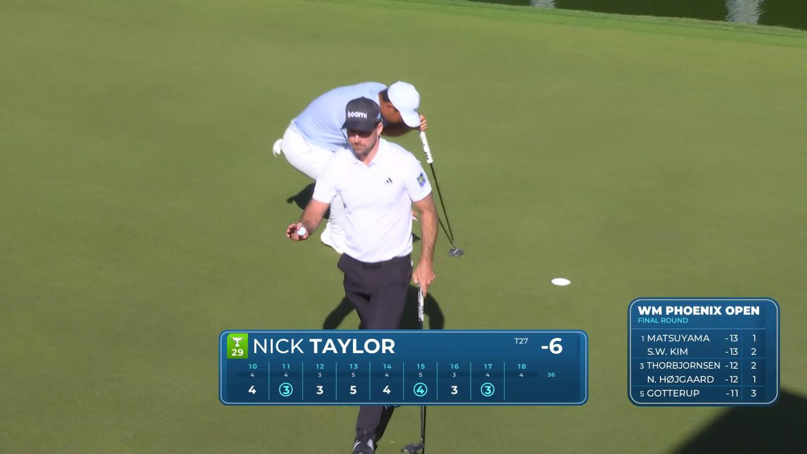 Nick Taylor makes 6-foot birdie putt on No. 17 at WM Phoenix Open