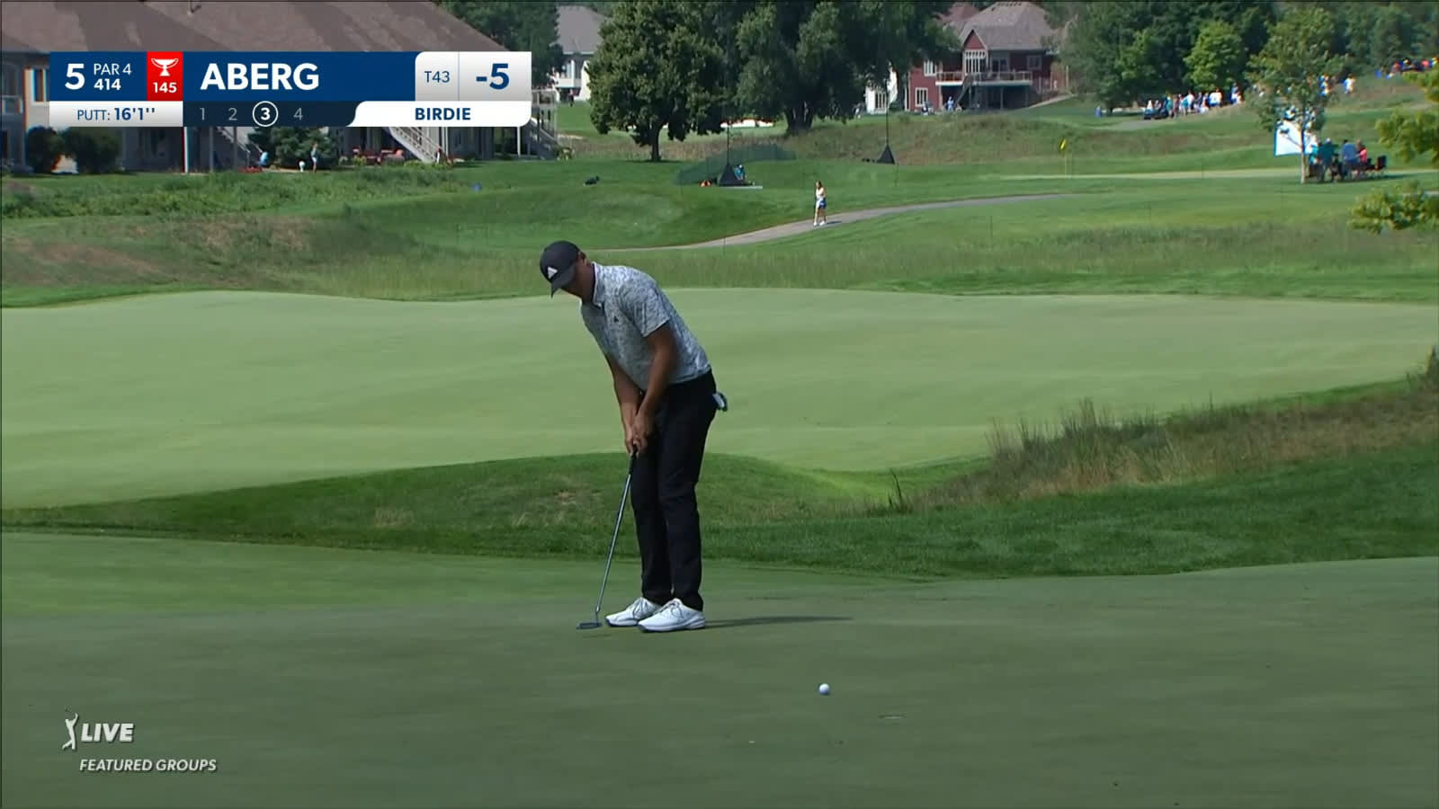Ludvig Aberg rolls in 16-foot putt for birdie at 3M Open
