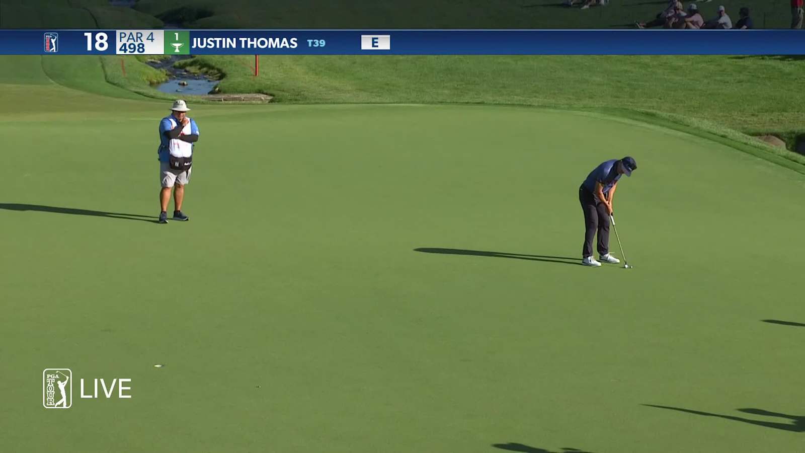 Tim Wilkinson sinks a 26-foot birdie on No. 18 in Round 2 at Wells Fargo