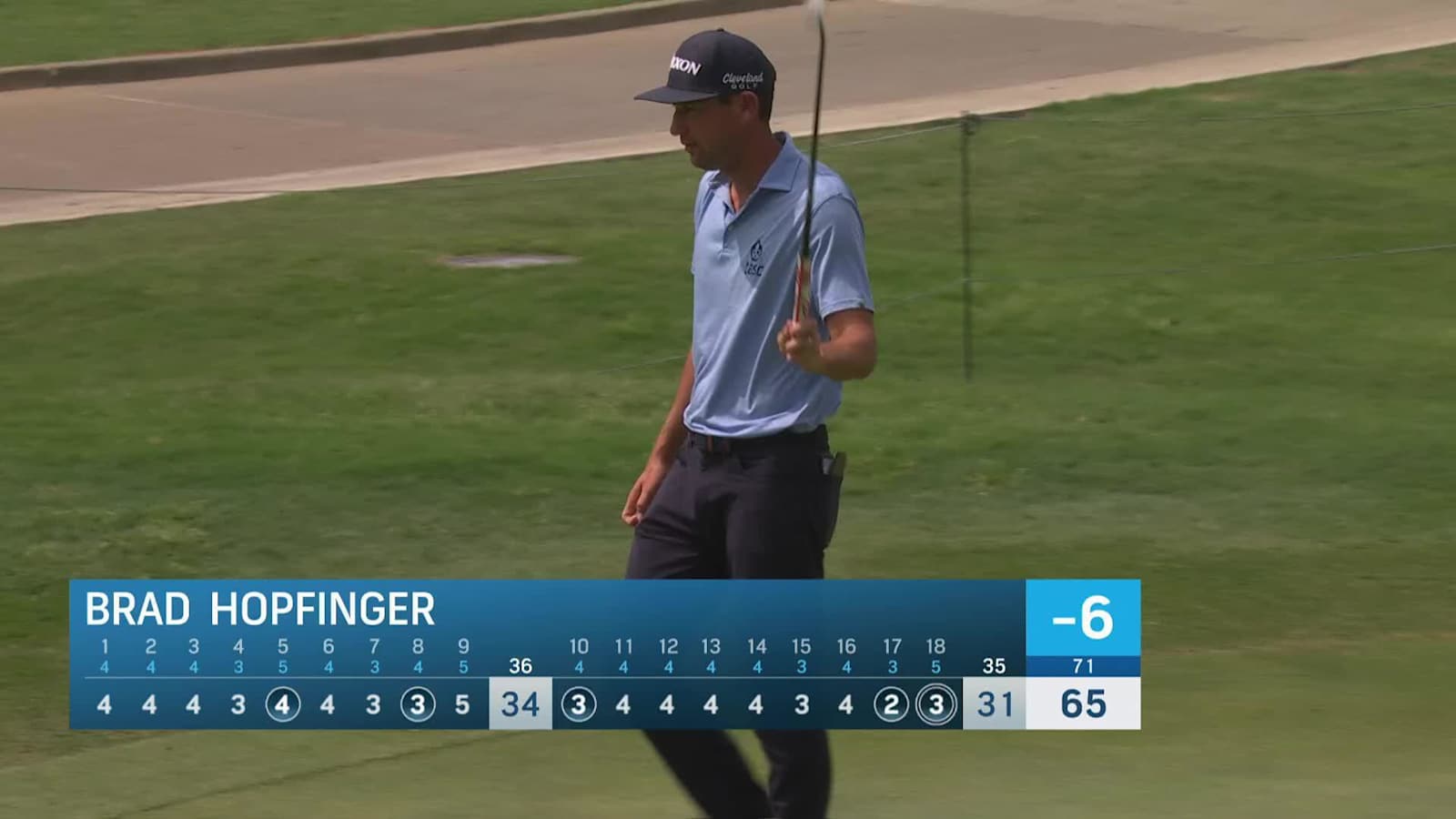 Brad Hopfinger sinks 18-footer to eagle No. 18 at CJ CUP Byron Nelson