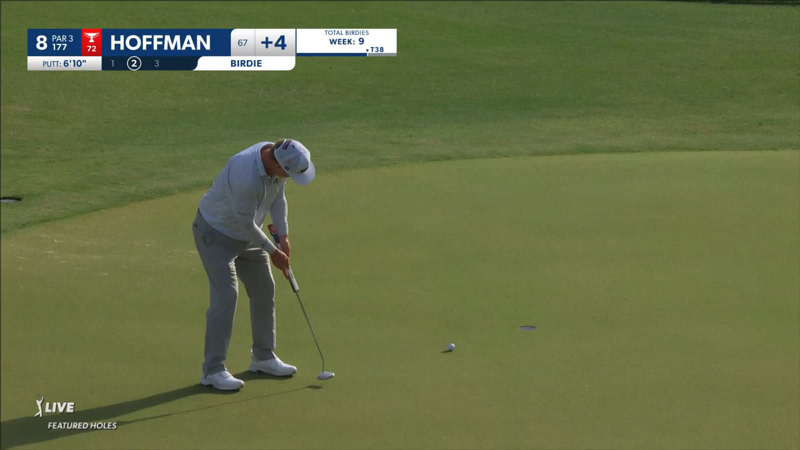 Charley Hoffman sends tee shot 6 feet from the cup at Charles Schwab