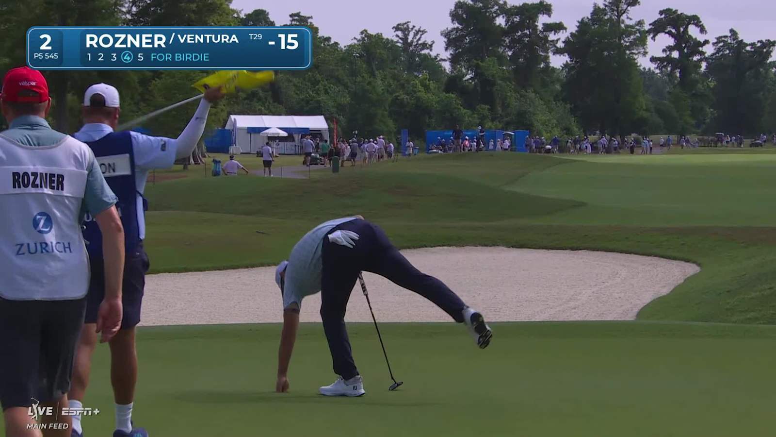 Team Antoine Rozner/Kris Ventura makes birdie on No. 2 at Zurich Classic