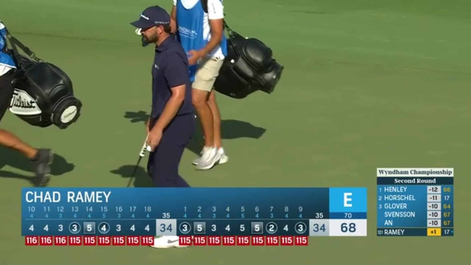 Chad Ramey nearly holes approach shot at Wyndham