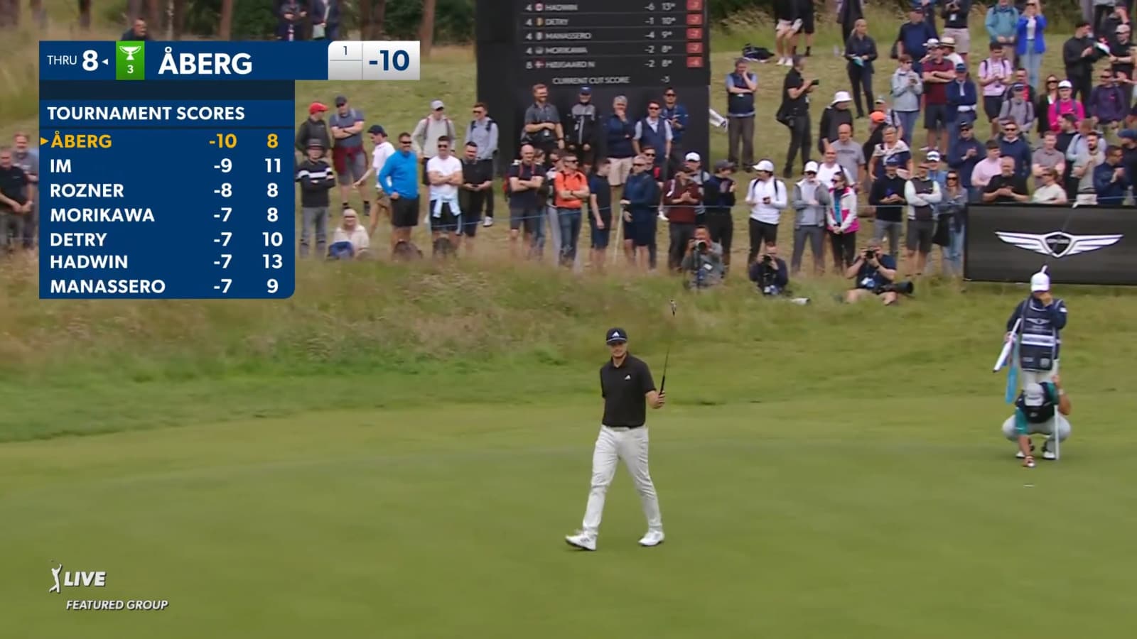 Ludvig Åberg's tee shot to 10 feet yields birdie at Genesis Scottish Open