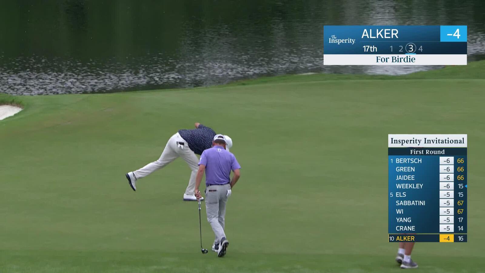 Steven Alker makes birdie on No. 17 at Insperity Invitational
