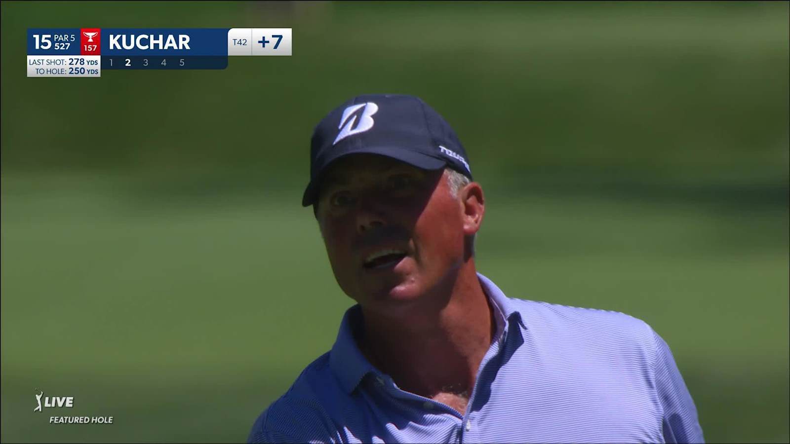 Matt Kuchar gets up-and-down for birdie at the Memorial