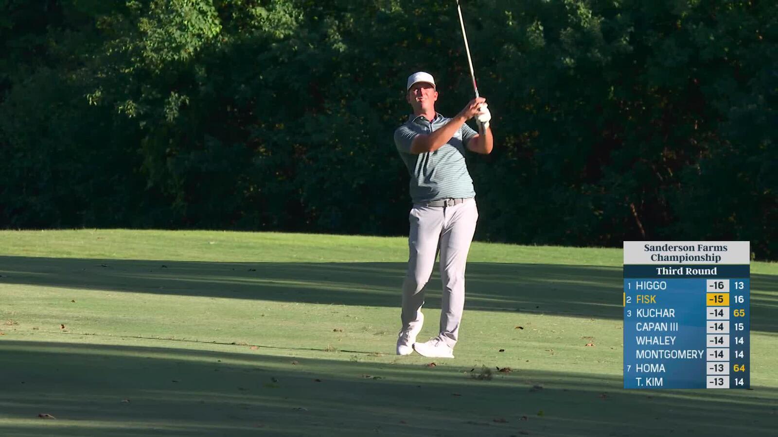 Steven Fisk hits 110-yard approach to 16 feet, sets up birdie on No. 17 at Sanderson Farms