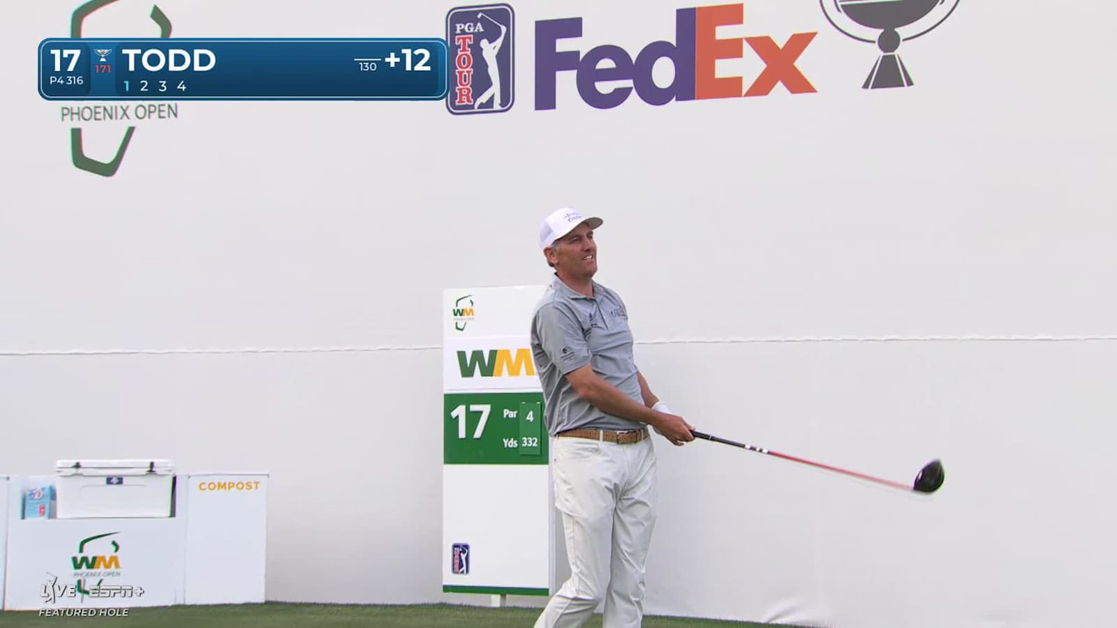 Brendon Todd drives green and birdies at WM Phoenix Open