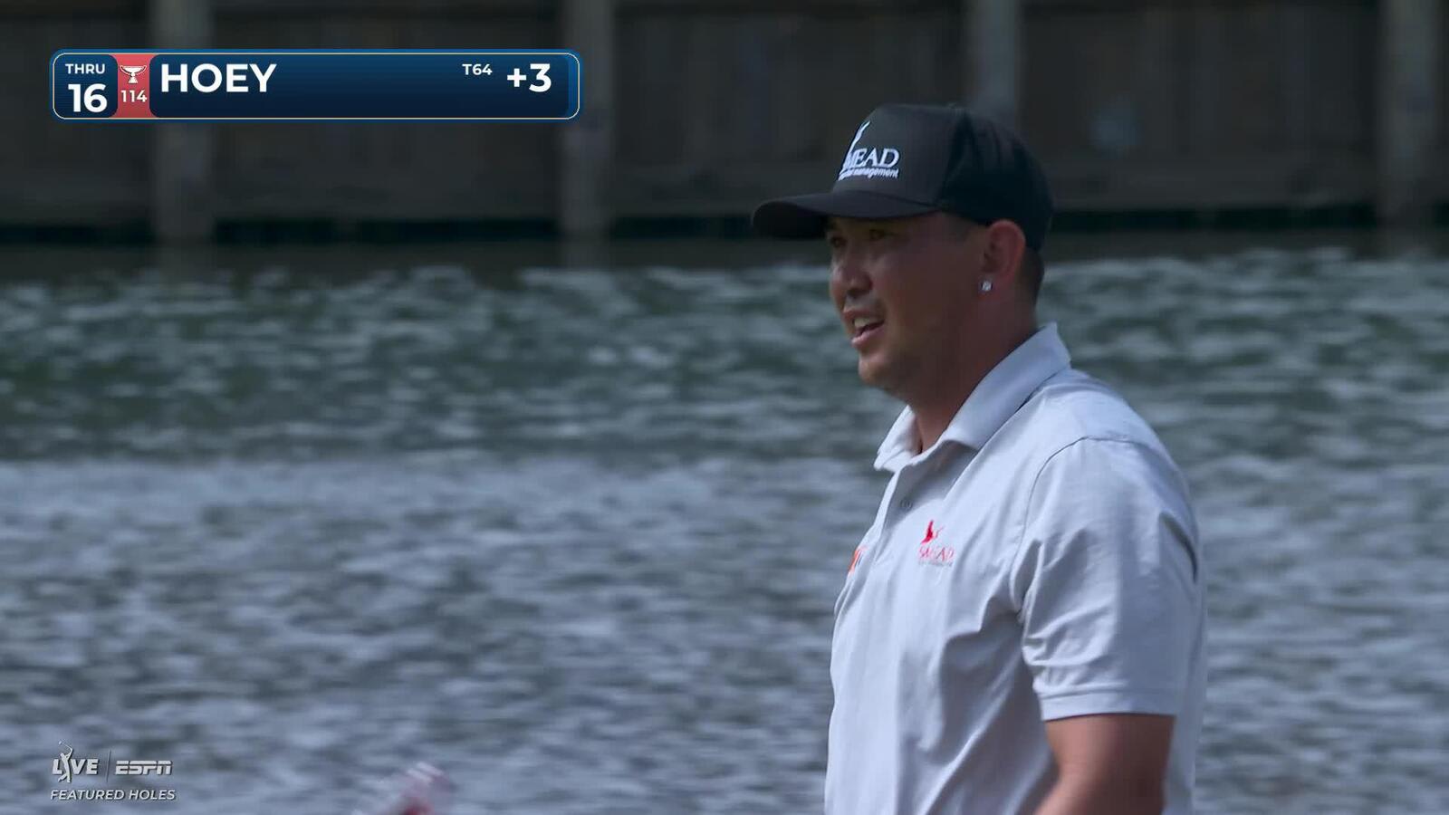 Rico Hoey taps in from 1 foot for birdie on No. 16 at THE PLAYERS