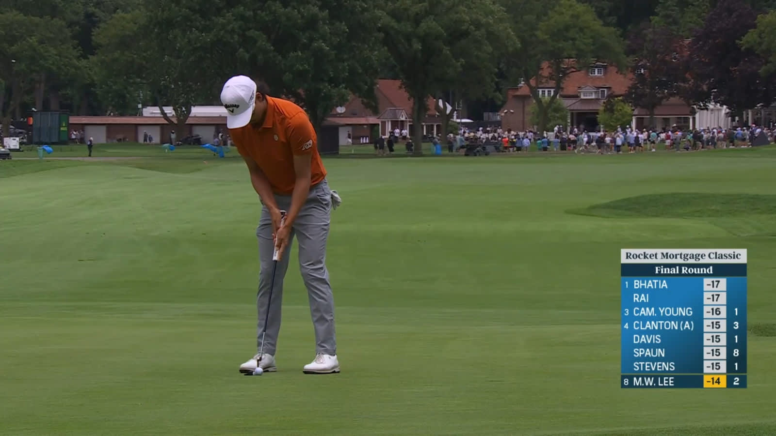 Min Woo Lee makes birdie on No. 3 at Rocket Mortgage