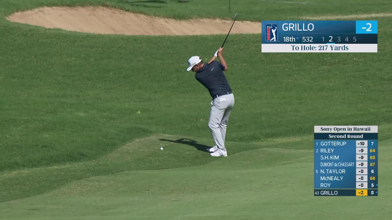 Emiliano Grillo hits 215-yard approach to 6 feet, sets up eagle on No. 18 at Sony Open