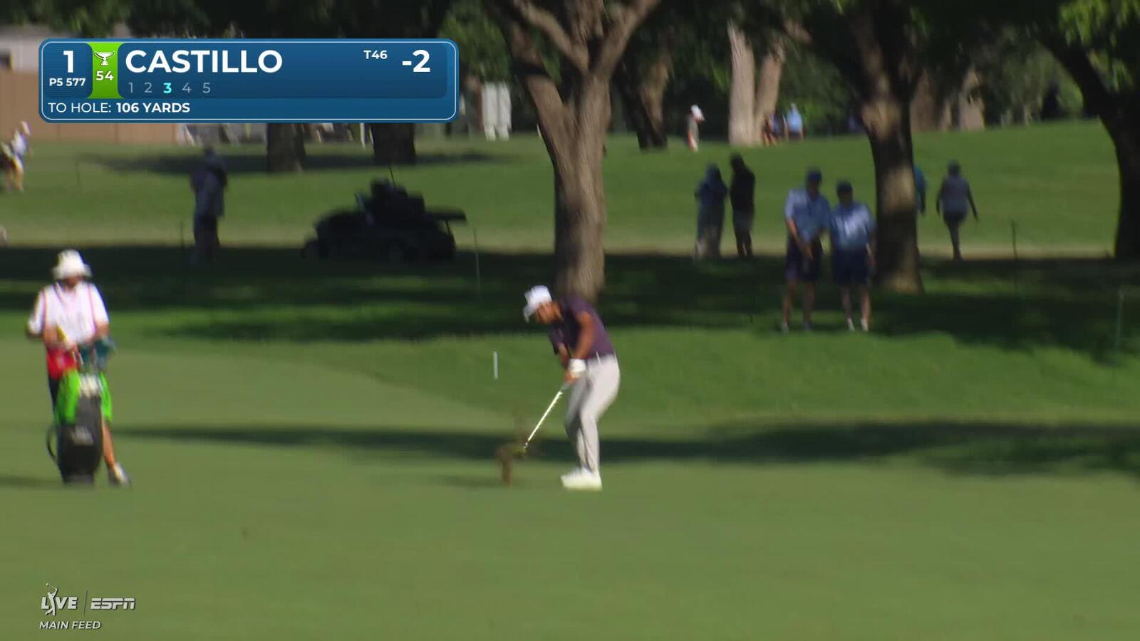 Ricky Castillo's 107-yard approach sets up birdie at Charles Schwab