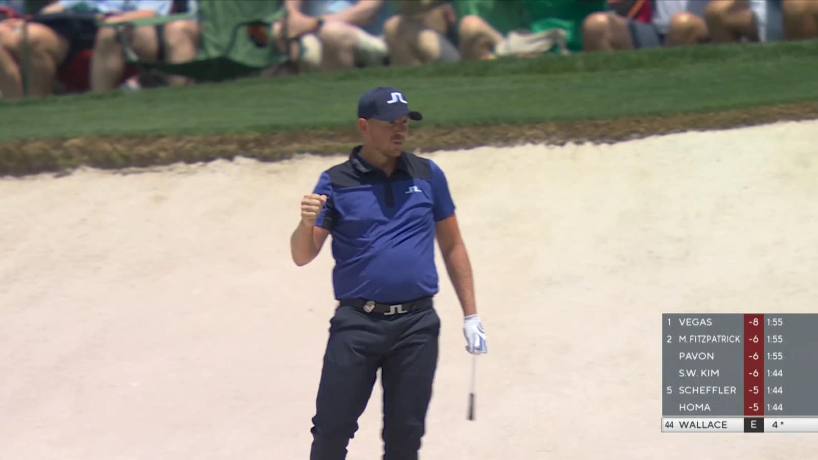 Matt Wallace holes bunker shot for eagle at PGA Championship