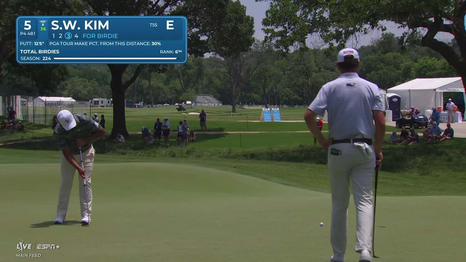 Si Woo Kim makes birdie on No. 5 at Charles Schwab