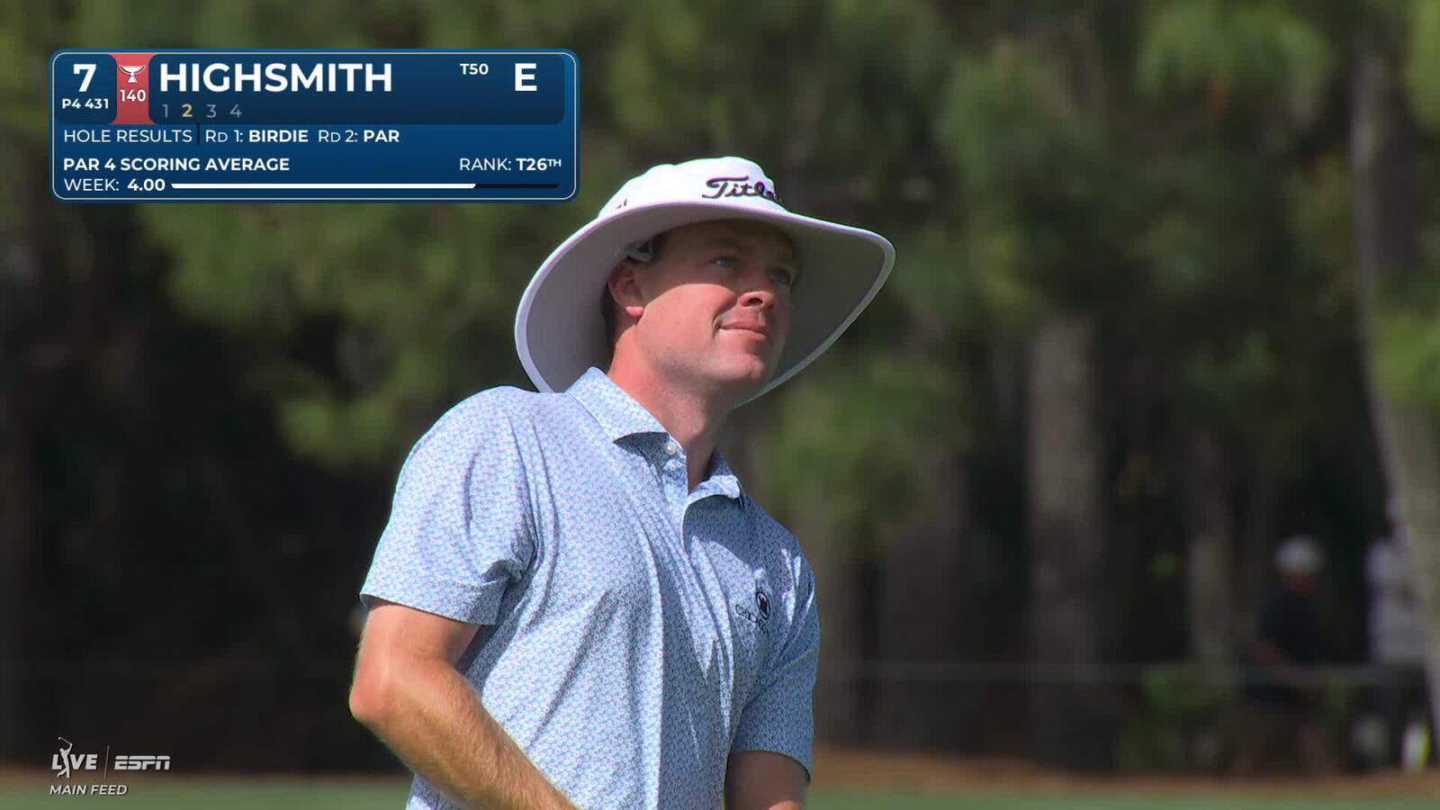 Joe Highsmith hits 141-yard approach to 10 feet, sets up birdie on No. 7 at THE PLAYERS
