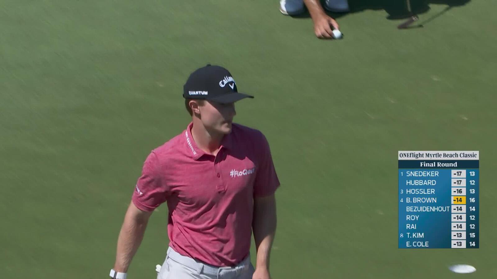 Blades Brown sinks 15-foot birdie putt on No. 16 at ONEflight Myrtle
