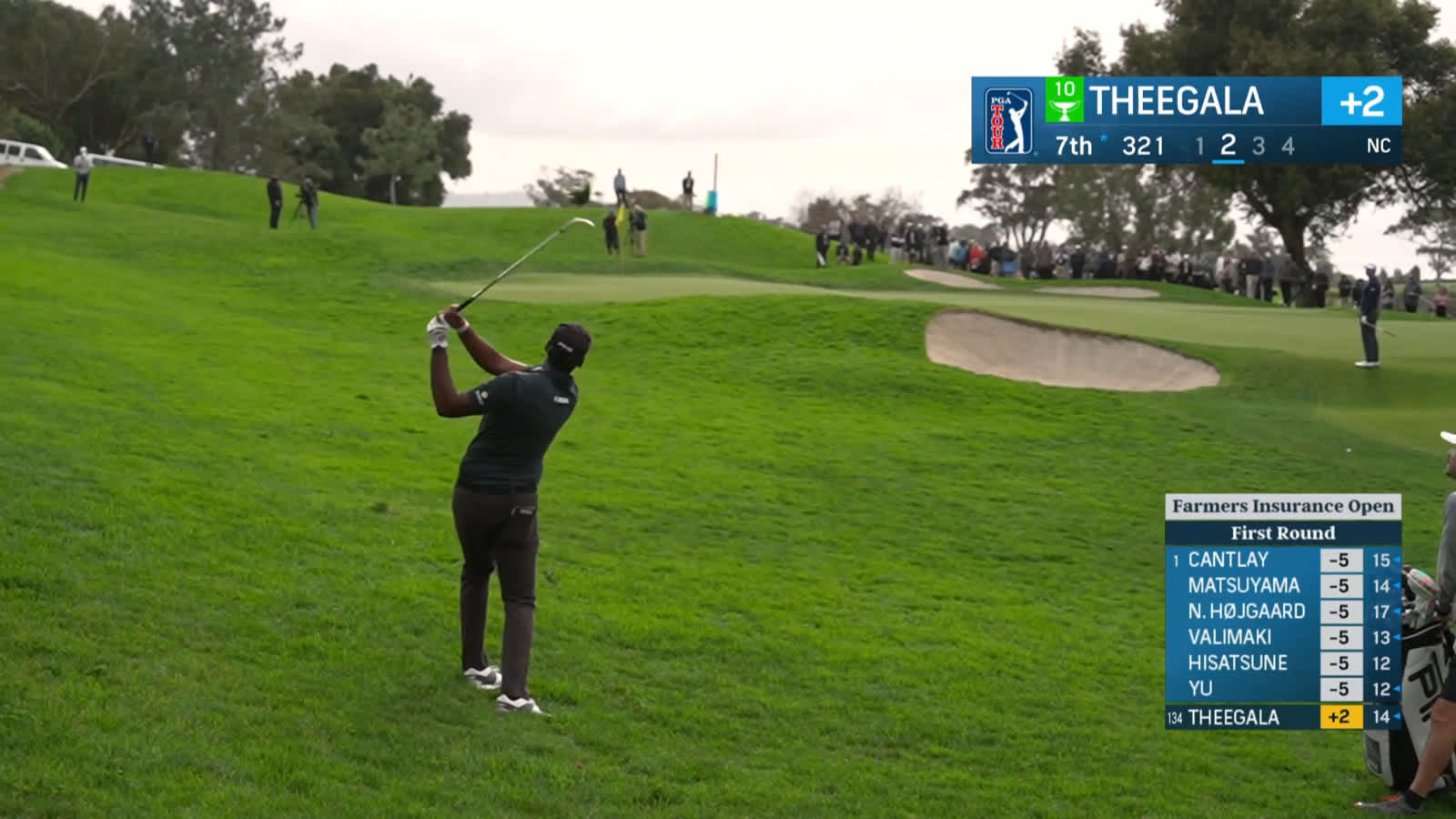 Sahith Theegala's masterful approach from rough at Farmers