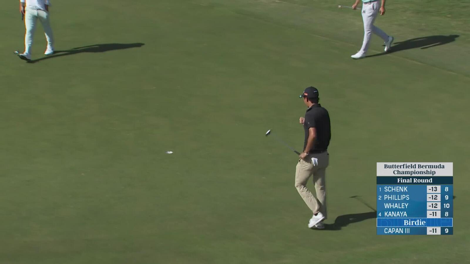 Rikuya Hoshino makes putt for birdie on No. 10 at Butterfield Bermuda