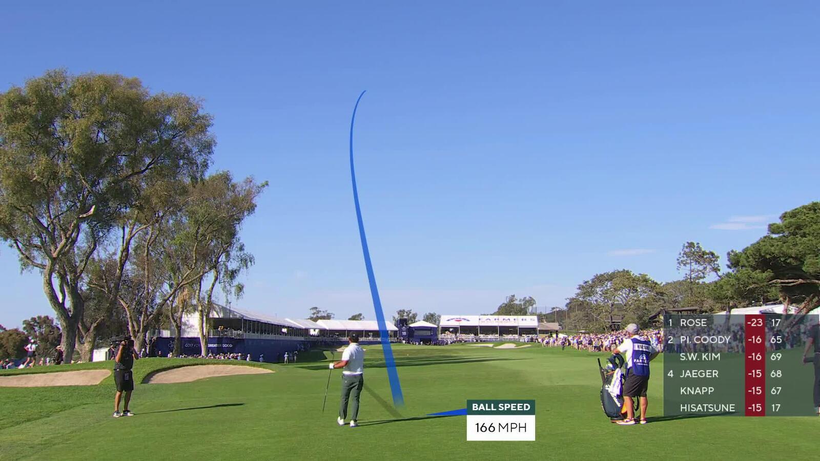 Ryo Hisatsune sinks 11-foot birdie putt on No. 18 at Farmers