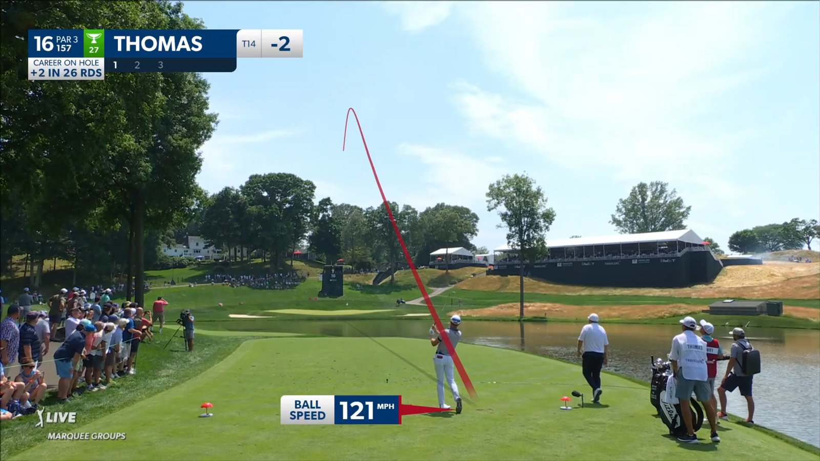 Justin Thomas' tee shot leads to birdie at Travelers