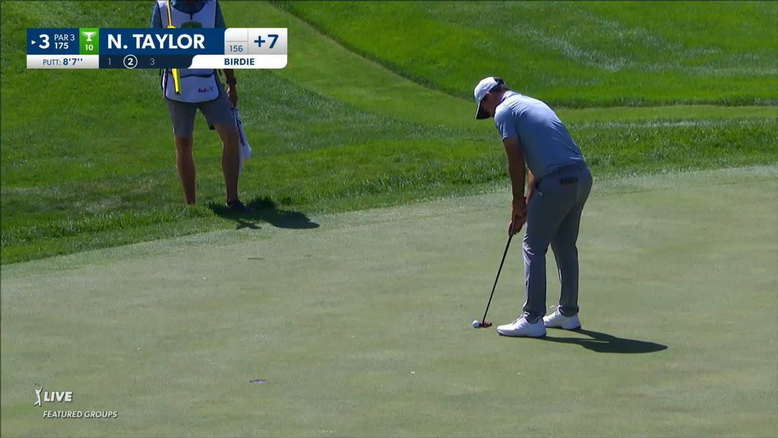 Nick Taylor sends in birdie putt at John Deere