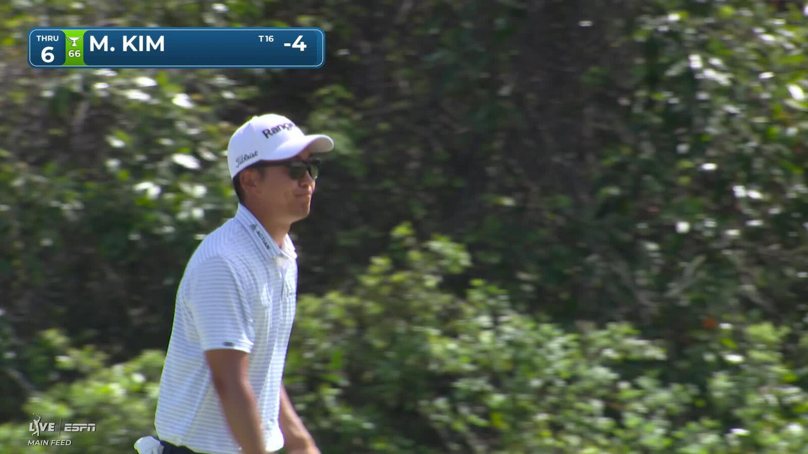 Michael Kim sinks 9-foot birdie putt on No. 6 at Arnold Palmer