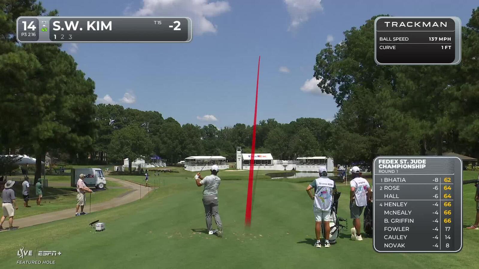 Si Woo Kim sinks a 27-foot birdie putt at FedEx St. Jude