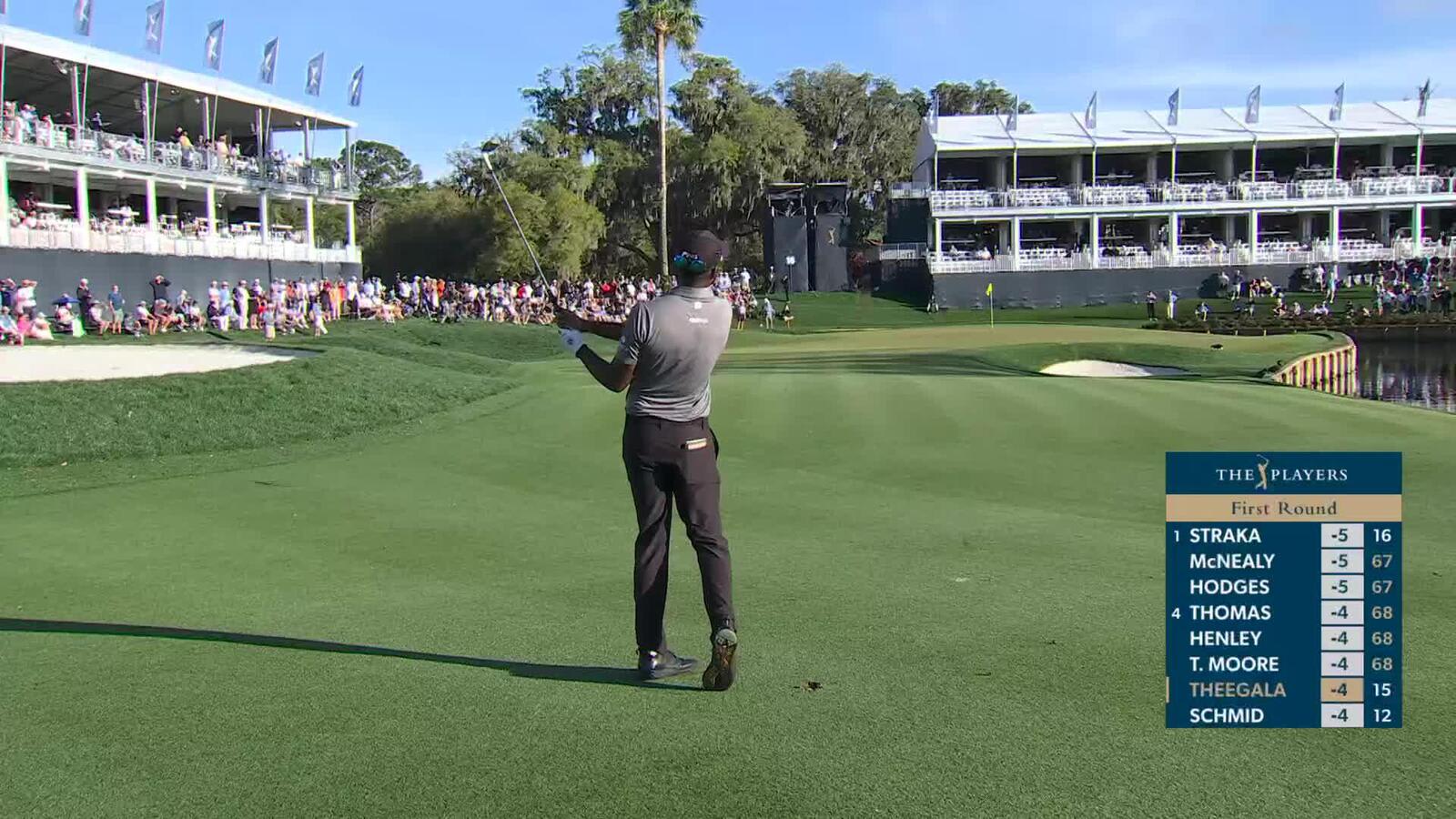 Sahith Theegala sinks 19-foot birdie putt on No. 16 at THE PLAYERS