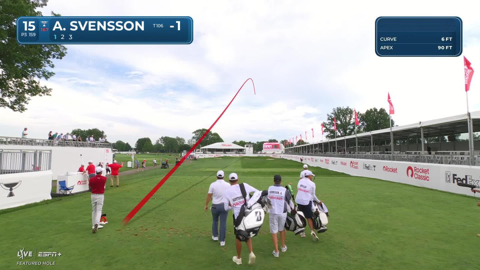 Adam Svensson makes birdie on No. 15 at Rocket Classic