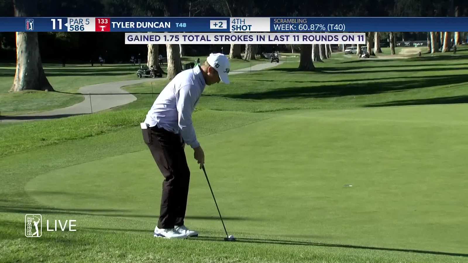 Tyler Duncan sinks birdie putt from the fringe at Genesis