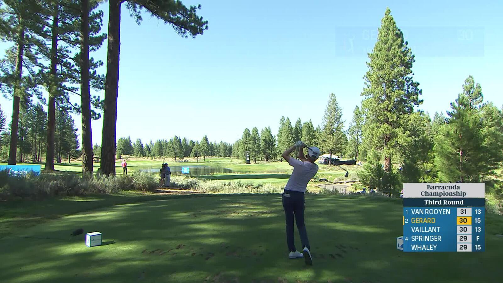 Ryan Gerard makes birdie on No. 16 at Barracuda