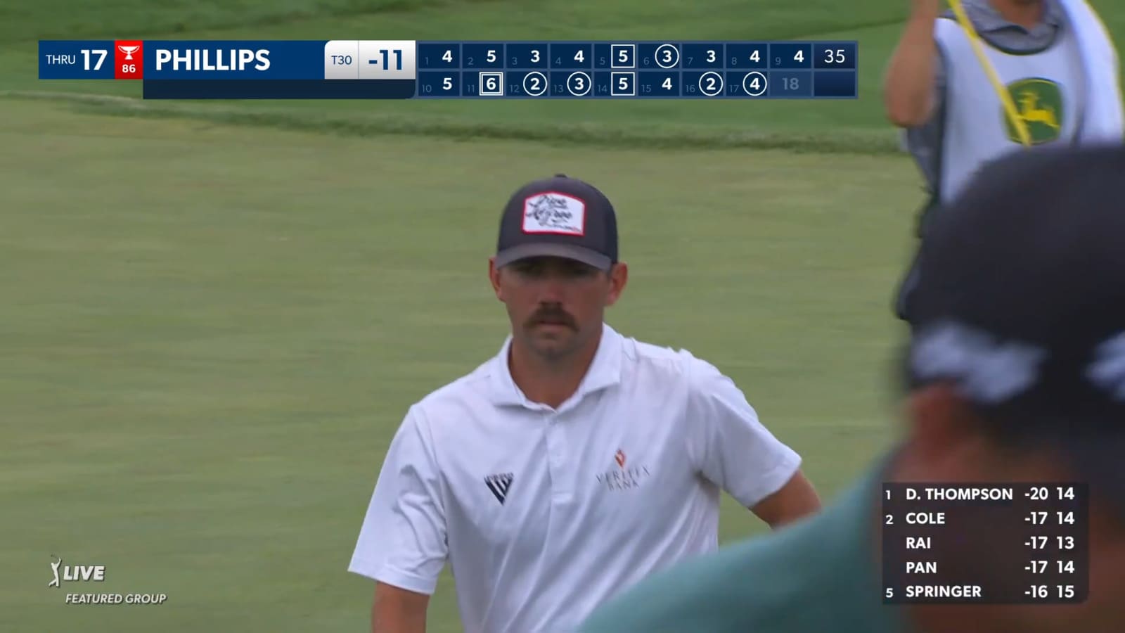 Chandler Phillips cards back-to-back birdies on No. 17 at John Deere