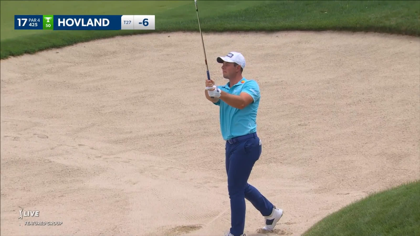 Viktor Hovland's approach from fairway bunker yields birdie at Travelers