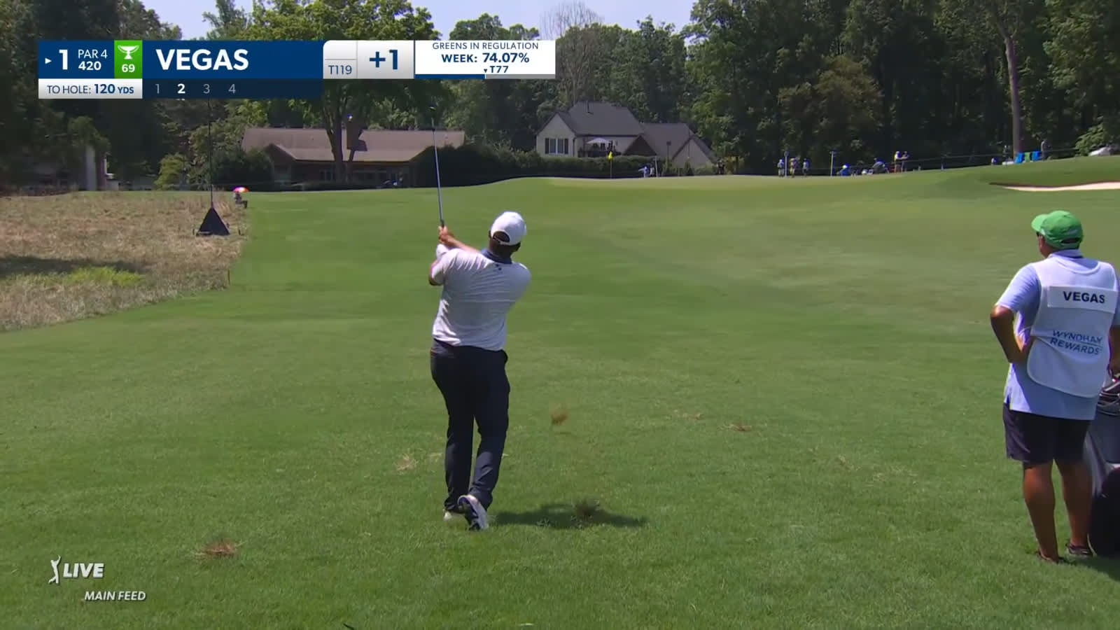 Jhonattan Vegas' approach to two-feet sets up birdie at Wyndham
