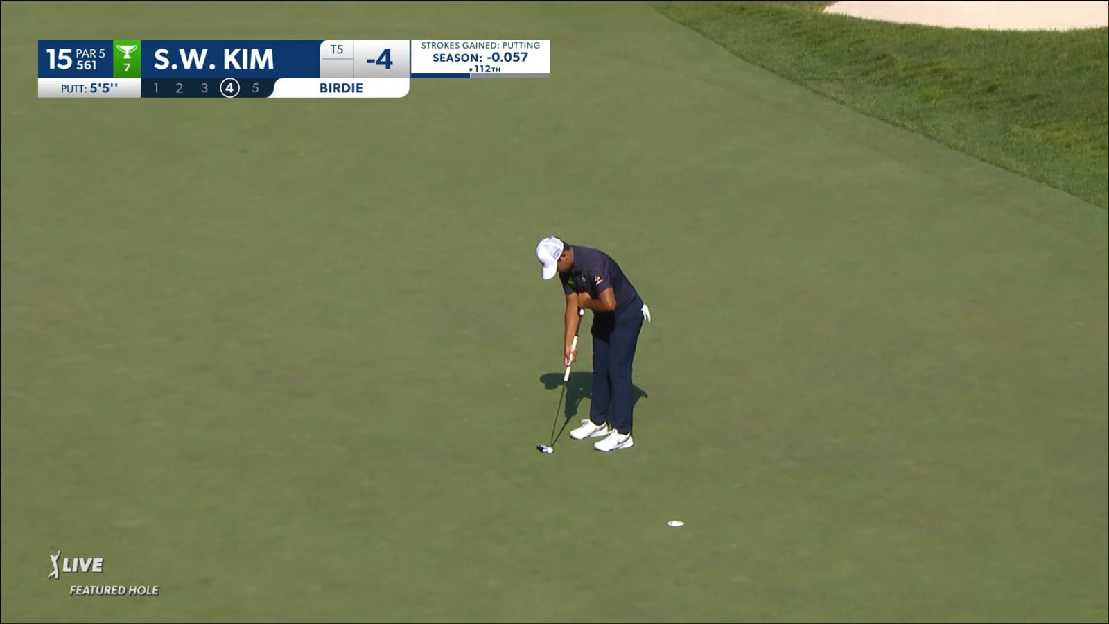 Si Woo Kim rolls in birdie at the Memorial