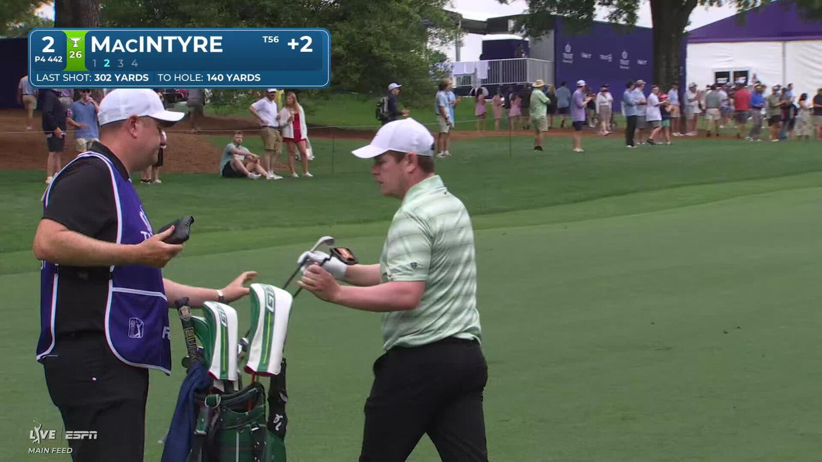 Robert MacIntyre's 139-yard approach sets up birdie on No. 2 at Truist Championship