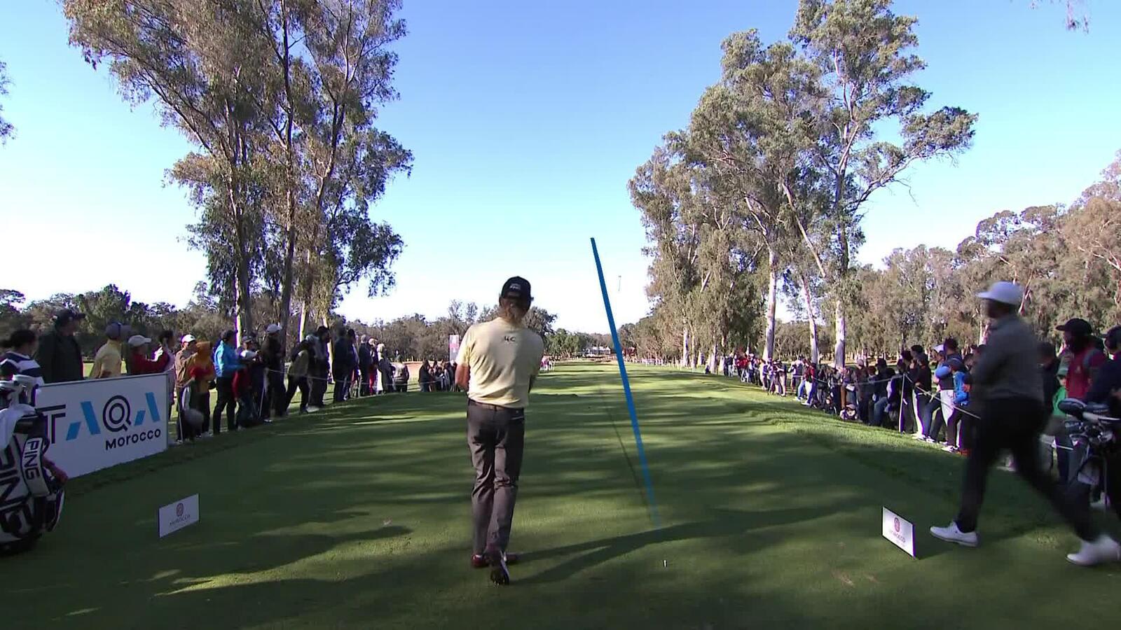 Miguel Angel Jiménez drives the par-4 green to set up eagle at the Trophy Hassan II