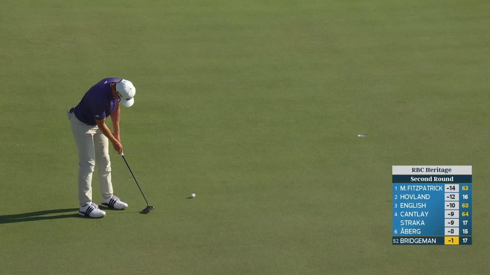 Jacob Bridgeman's 166-yard approach sets up birdie on No. 18 at RBC Heritage