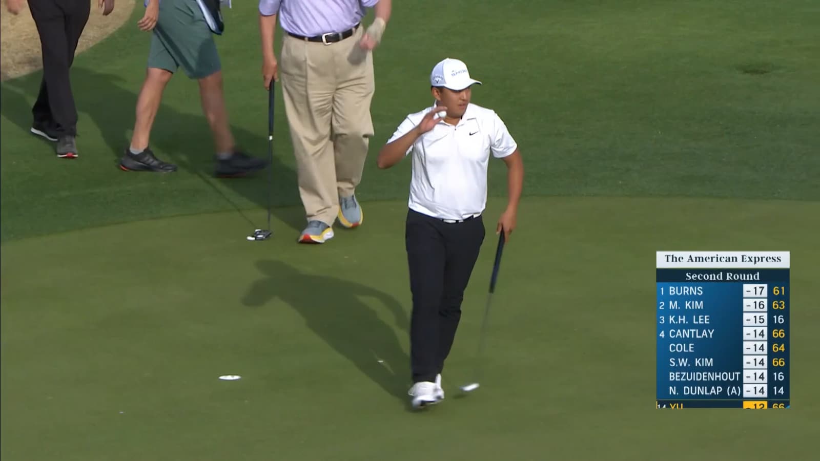 Kevin Yu makes birdie on No. 9 at The American Express