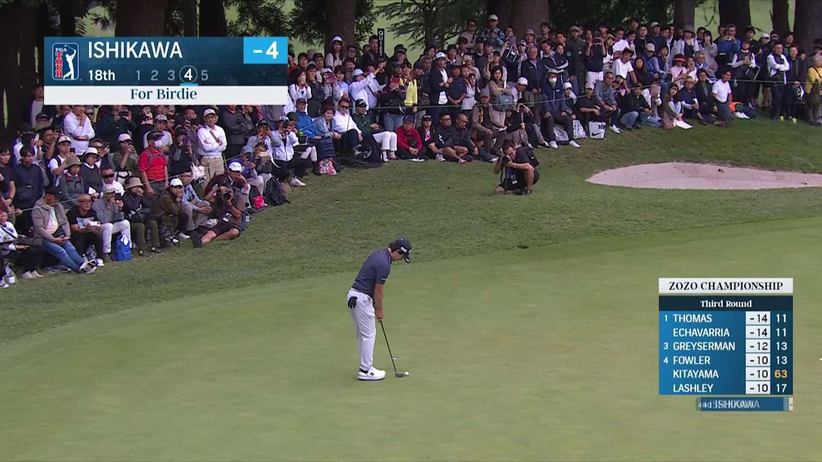 Ryo Ishikawa cards birdie putt at ZOZO CHAMPIONSHIP