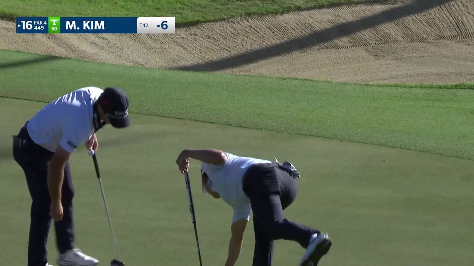 Michael Kim's 18-foot birdie putt from off the green at Sony Open