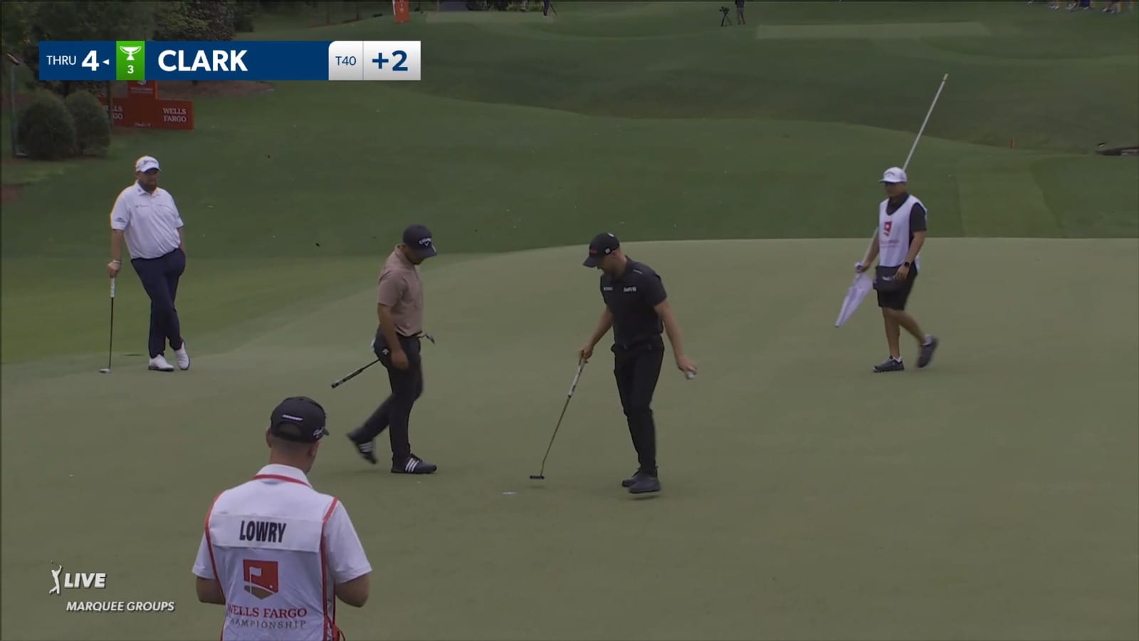 Wyndham Clark sinks it from long range for birdie at Wells Fargo