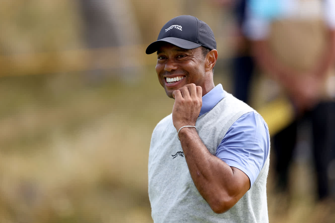 Tiger Woods gets ready for The Open Championship on Monday at Royal Troon