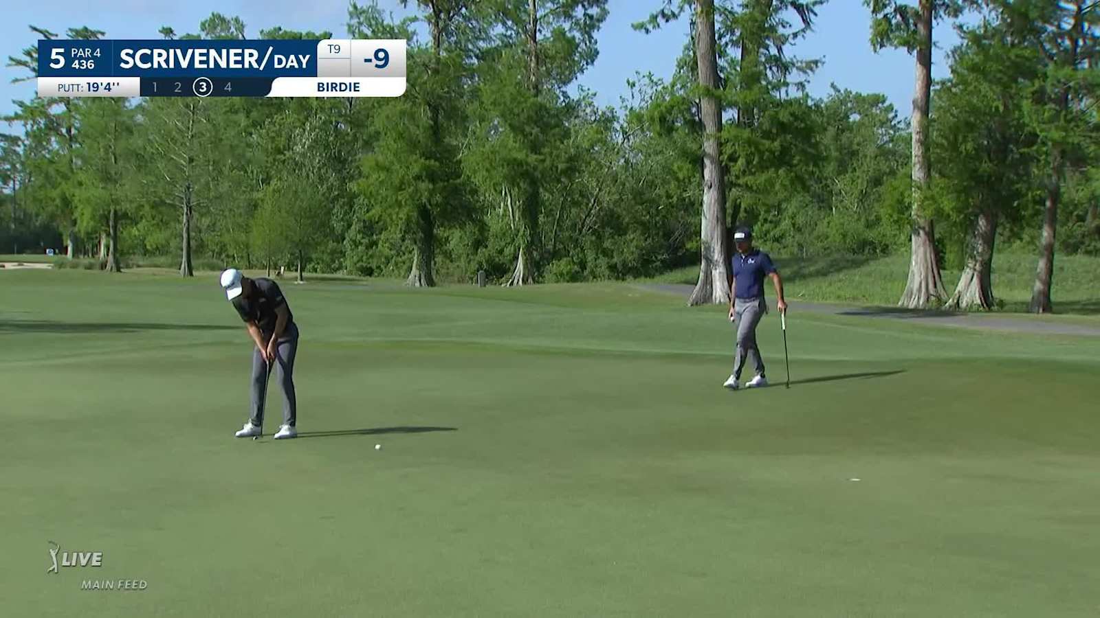 Jason Day/Jason Scrivener make birdie on No. 5 at Zurich Classic
