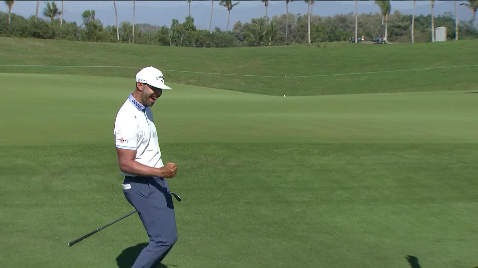 Erik van Rooyen's chip shot swirls in for eagle at Mexico Open